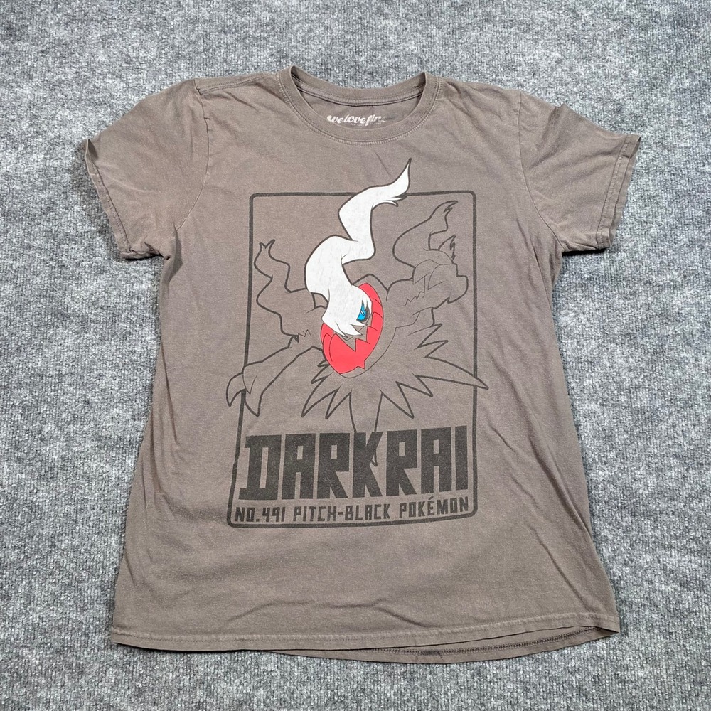 Pokemon Darkrai Graphic T-Shirt WeLoveFine Brown Gray No 491 Pitch-Black M